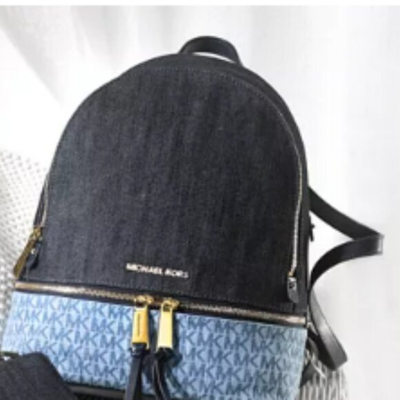 Michael Kors Handbags - MICHAEL Michael Kors Rhea Signature Denim Backpack